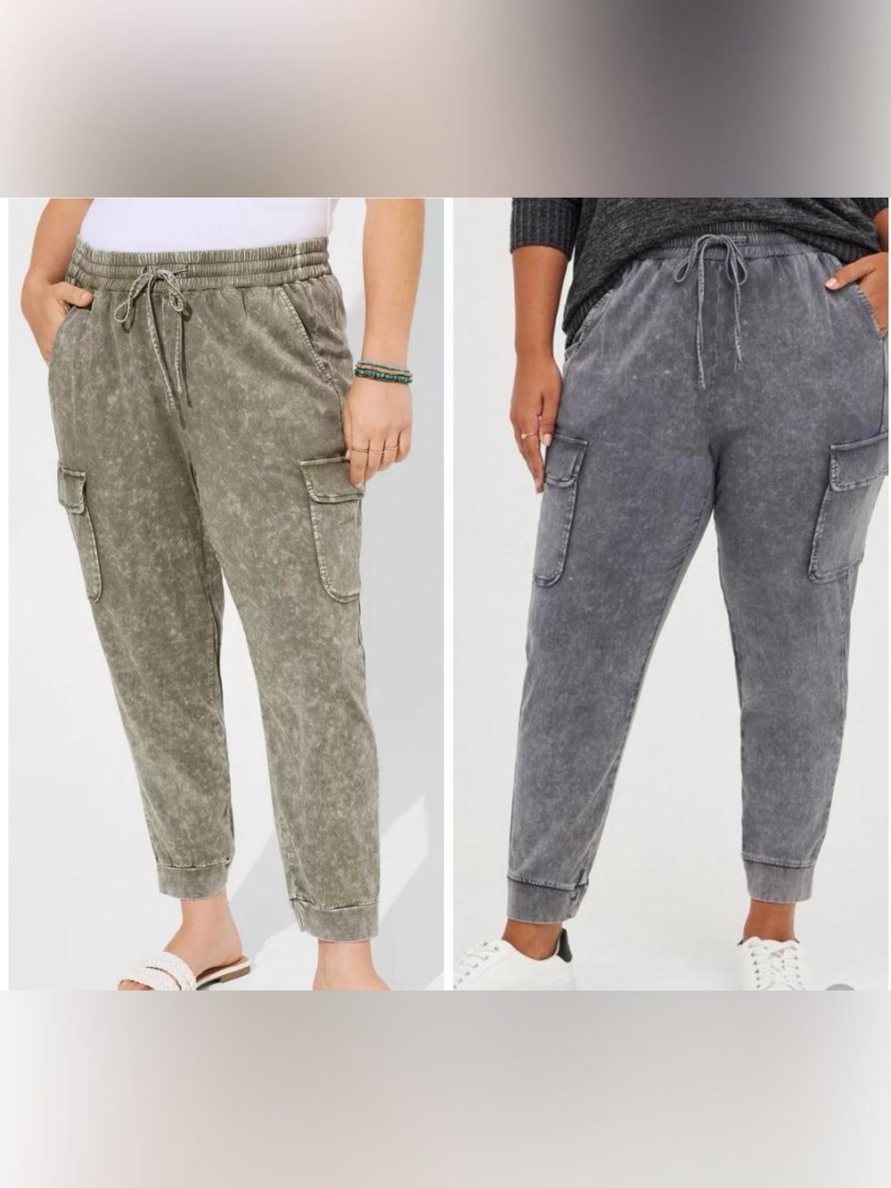 Torrid relaxed fit mineral wash cargo jogger set